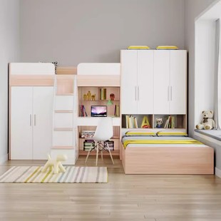 歌雷家具带书桌上下床多功能双层小户型两层子母儿童床衣柜子母床
