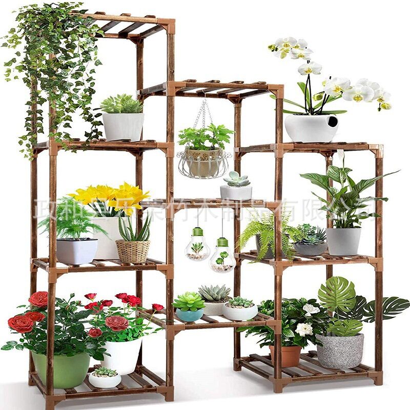 松木植物多层花架置地式多层展示架花园植物架图片