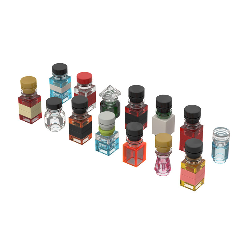 MOC创意酒瓶香水拼搭积木桌面模型装饰小摆件玩具