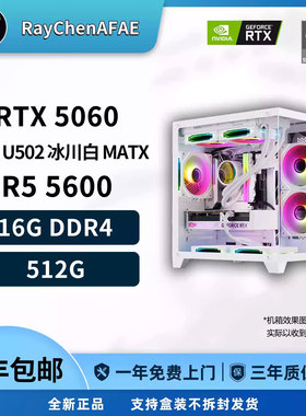 RTX5060+R5 5600 5K预算纯白海景房 高性能DIY游戏生产力电脑主机