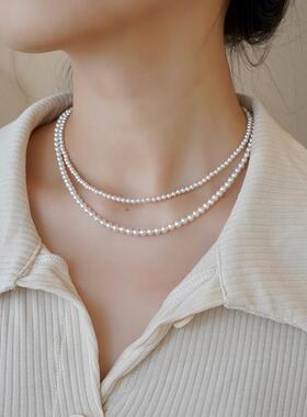 MaisonCleo正圆珍珠锁骨链新款