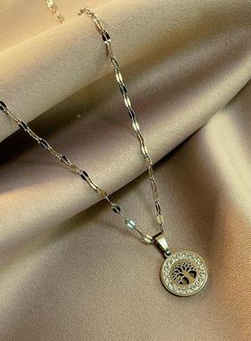 MaisonCleo圆环常青树项链2025年新款女简约气质锁骨链设计小众颈