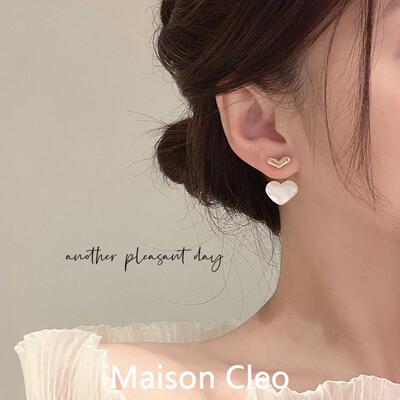MaisonCleo银针轻奢爱心耳环