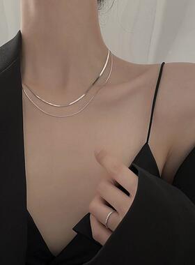 MaisonCleo双层925银锁骨链