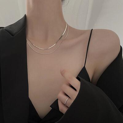 MaisonCleo双层925银锁骨链