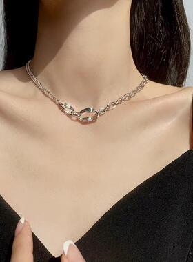 MaisonCleo甜酷皓石镶钻锁骨链