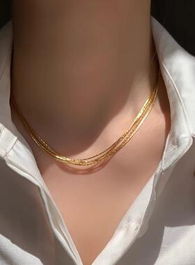 MaisonCleo金银多层流苏项链