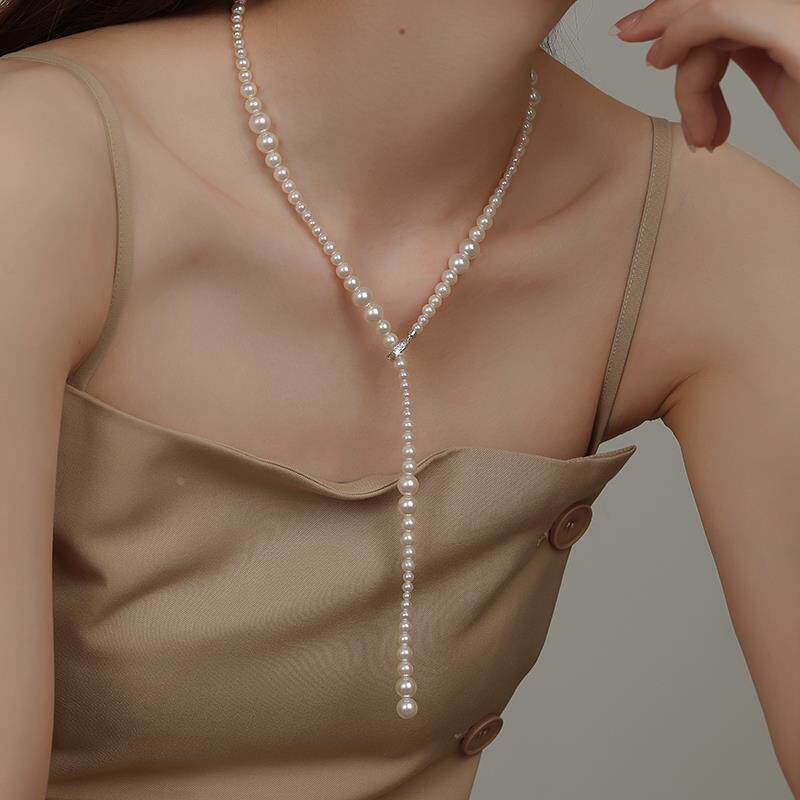 MaisonCleo「流行元素」2026新款渐变珍珠项链女轻奢小众锁骨劲链