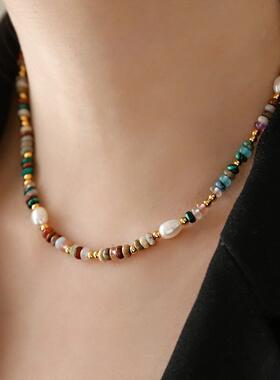 MaisonCleo复古天然水晶珍珠项链