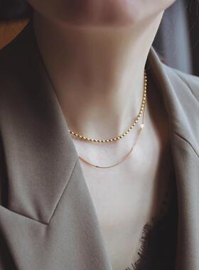 MaisonCleo双层小米珠锁骨链