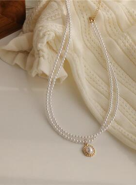 MaisonCleo法式双层珍珠锁骨链
