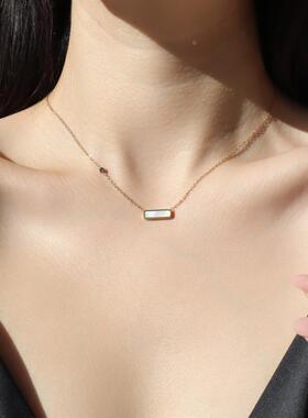 MaisonCleo白贝母长方条锁骨链