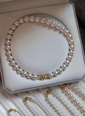 MaisonCleo法式珍珠纯银毛衣链