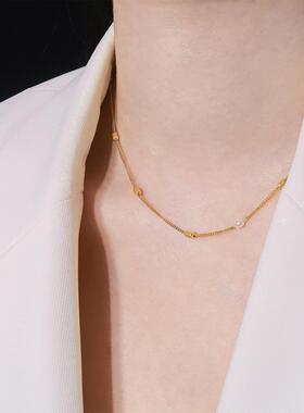 MaisonCleo简约迷你珍珠锁骨链