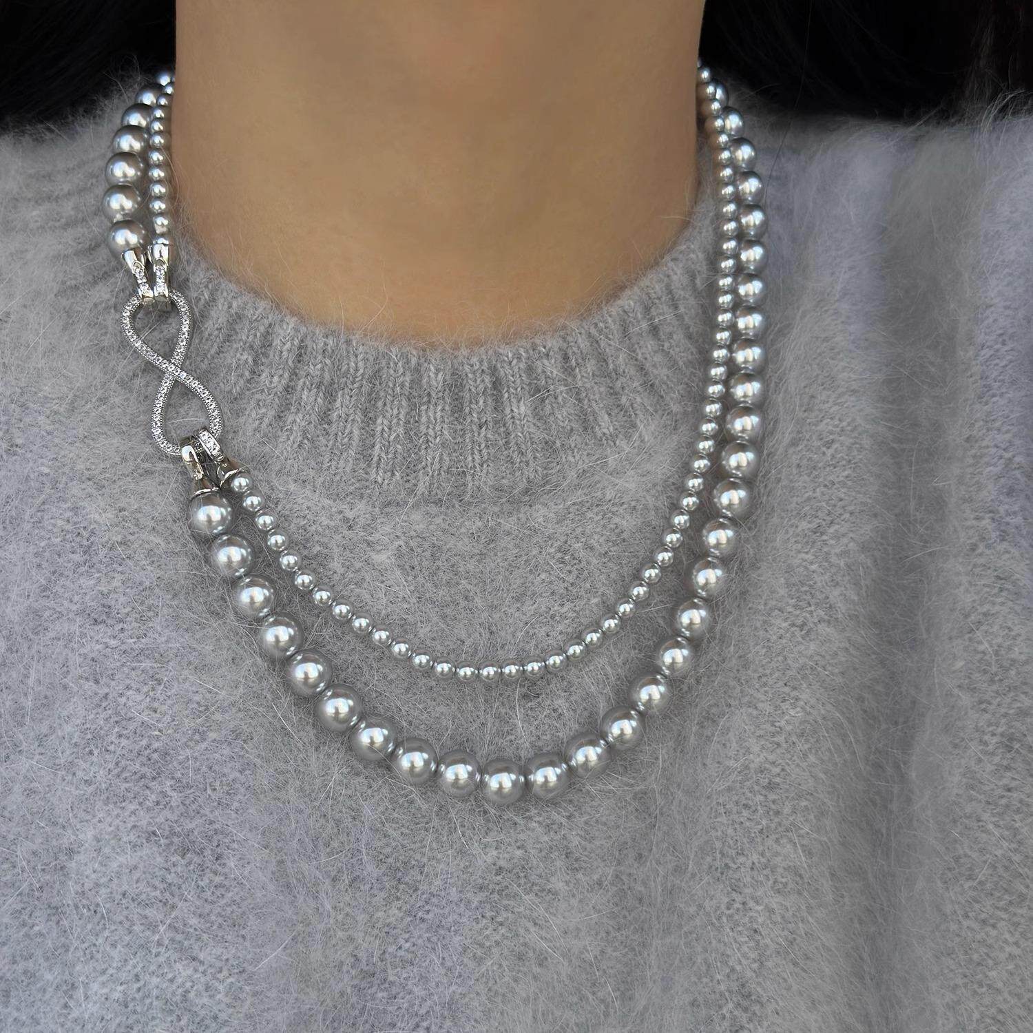 MaisonCleo「敲显气质」可拆真多麻色珍珠项链轻奢双层叠戴毛衣链