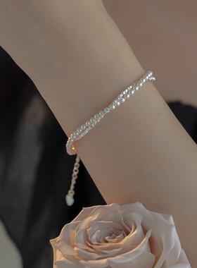 MaisonCleo碎银珍珠手链新款