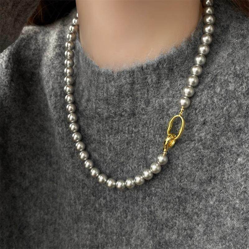 MaisonCleo「品面端庄」秋冬大气珍珠毛衣链女简约轻奢小众项链潮