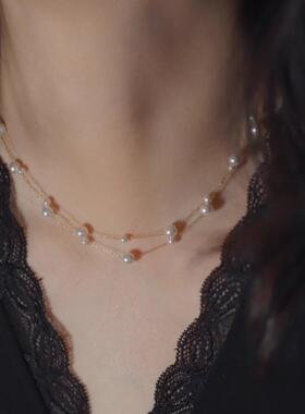 MaisonCleo双圈满天星珍珠项链