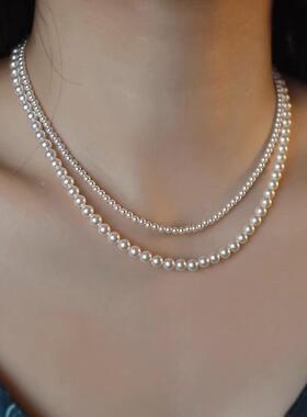 轻奢百搭正圆高亮施家珍珠项链