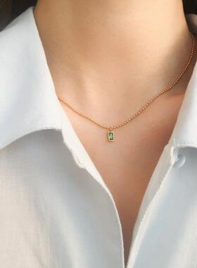 MaisonCleo祖母绿锆石不掉色项链