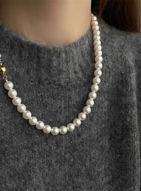 MaisonCleo简约轻奢珍珠毛衣链