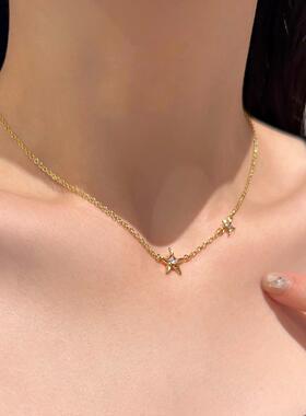 MaisonCleo微镶锆石纯银锁骨链