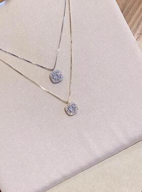 MaisonCleoS925纯银小方钻项链