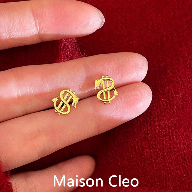 MaisonCleo龙年本命年生肖龙耳钉