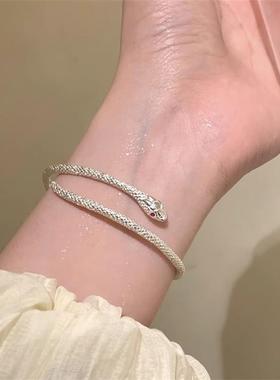 MaisonCleo银蛇缠绕手镯小众设计感夸张精致冷淡风手链女个性夏百