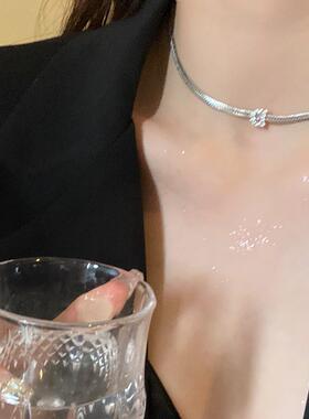 MaisonCleo字母蛇骨锁骨链新款