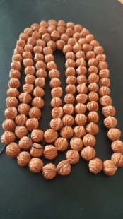 龙纹桃核108佛珠脖挂天然原籽1.0小肚鲨鱼鳍文玩多圈手串