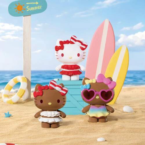 现货正品HelloKitty泳衣派对系列萌粒盲袋TOPTOY潮玩桌面摆件可爱