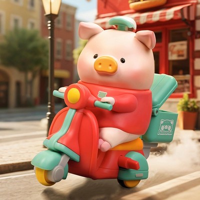 正品TOYZEROPLUS罐头猪lulu猪汉堡急送系列可动公仔手办摆件礼物