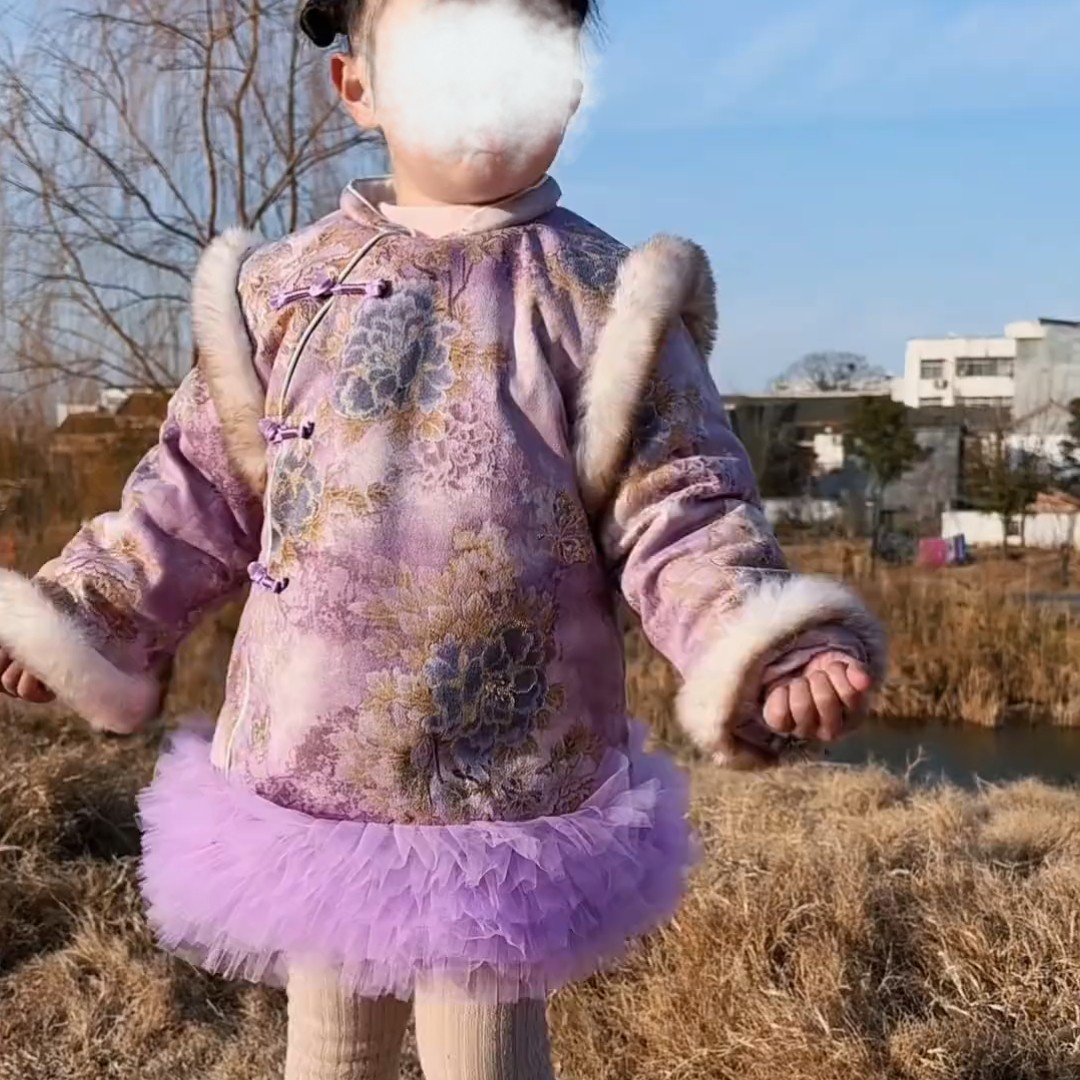 女童冬季旗袍连衣裙加绒加厚儿童宝宝汉服国风拜年周岁唐装中式,童装/婴儿装/亲子装,汉服,淘宝优惠券,粉丝福利购,淘宝优惠卷