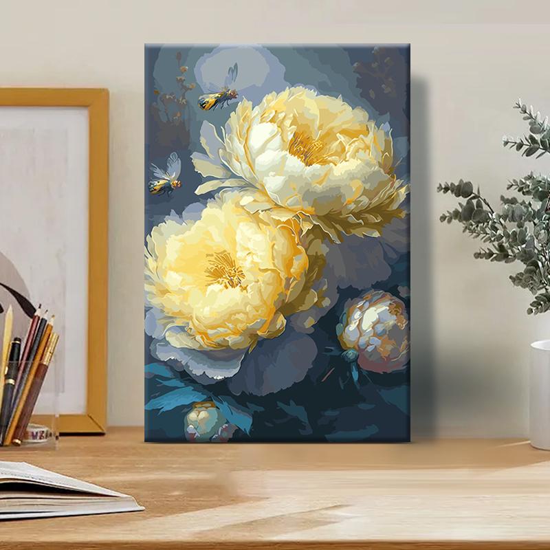 数字油画繁花似锦diy填充填色绘画手绘肌理丙烯花卉装饰画油彩画图片