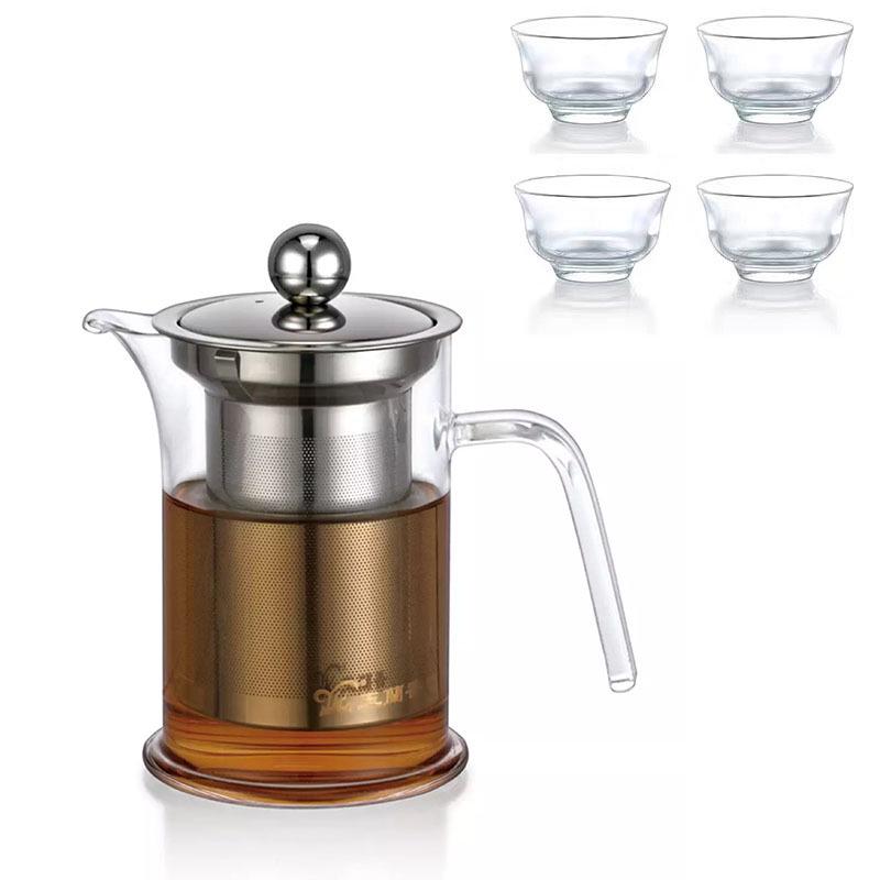 耐高温玻璃泡茶壶304不锈钢茶水分离冲茶器过滤红茶泡家
