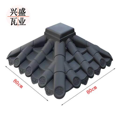 ll仿古柱头盖帽柱头瓦树脂一体墙柱帽门柱顶帽方柱柱帽瓦园林瓦中