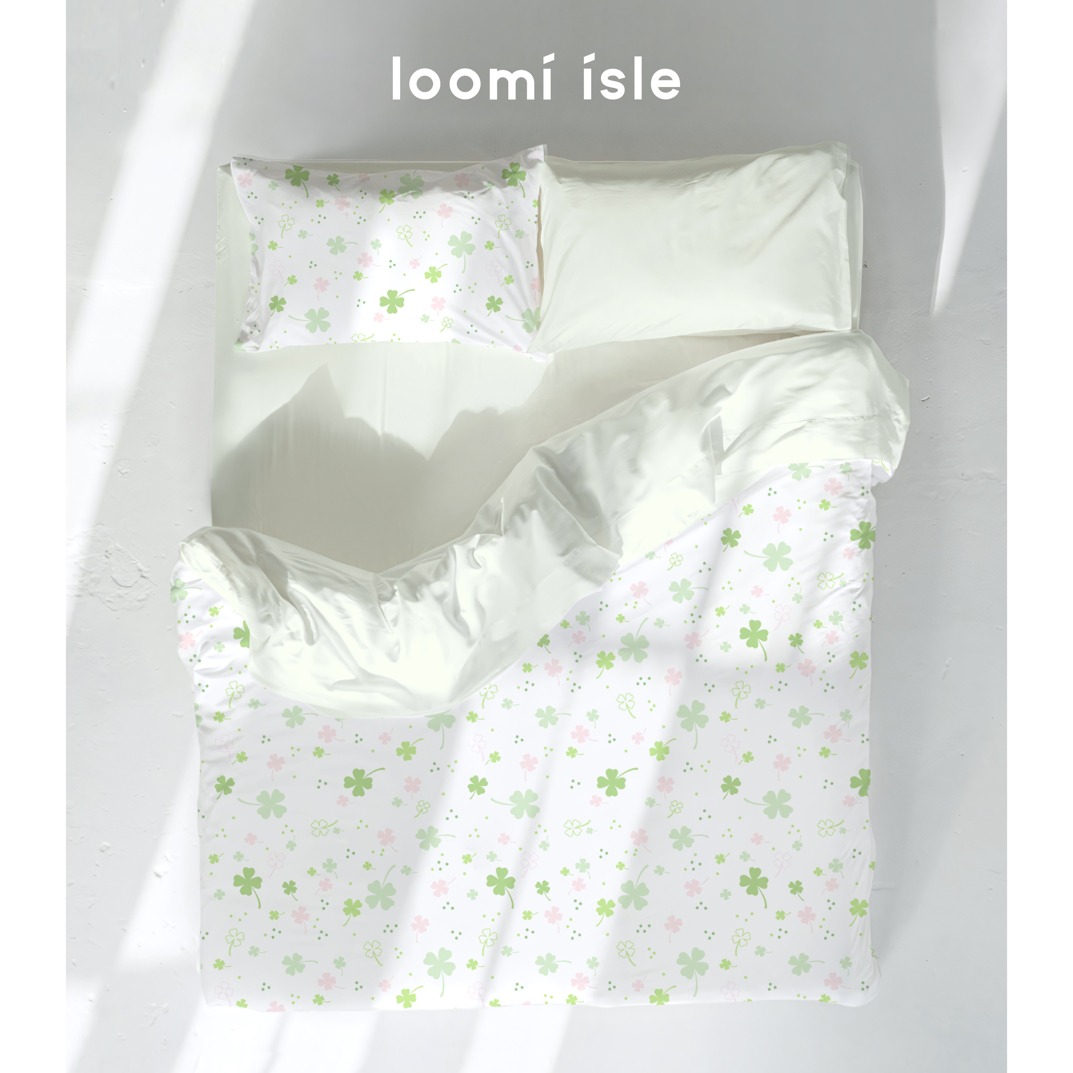 loomiisle小众原创设计四叶草旋律100棉高密全棉四件套