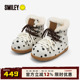 SMILEY笑脸波点雪地靴白色冬保暖女厚底增高加绒鞋 魏辰同款 子