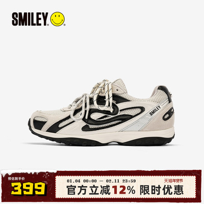 SMILEY笑脸黑白运动休闲鞋慢跑鞋