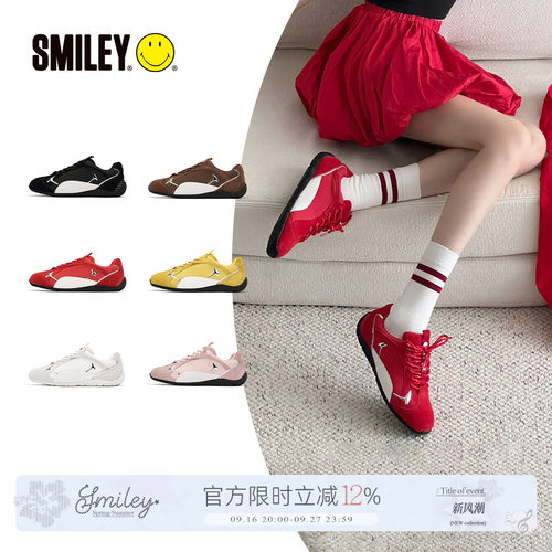 SMILEY复古春运动赛车鞋德训鞋女