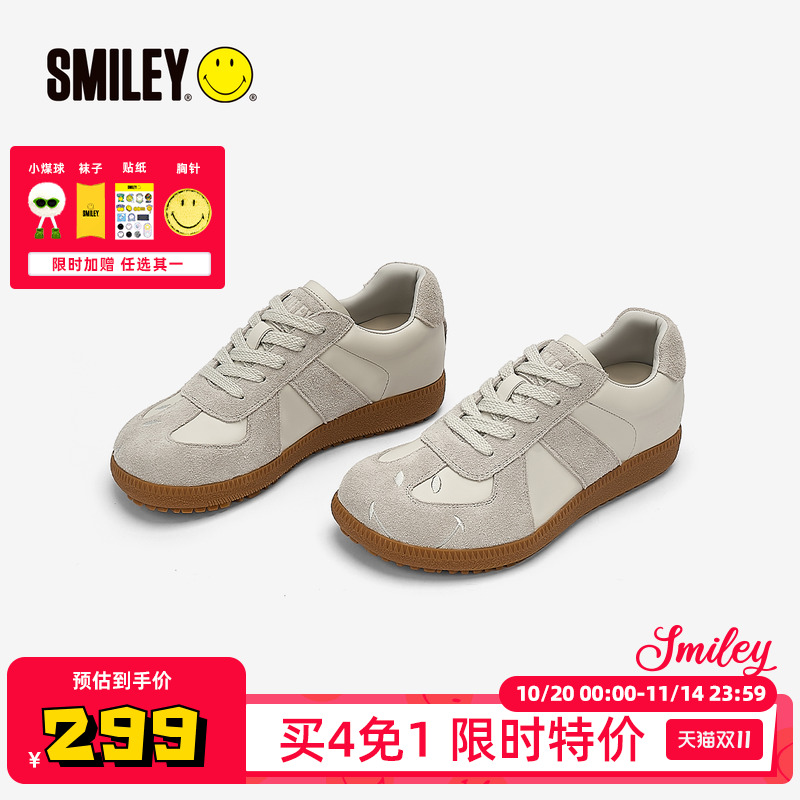 SMILEY笑脸灰色歪头芒果头德训鞋