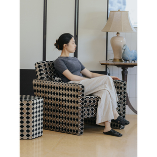 家庭罗曼史 默片午夜中古休闲椅客厅意式摩登单人沙发老钱沙发椅