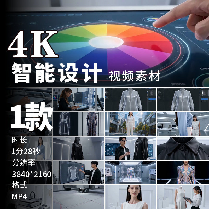 高清智能服装设计时装设计师虚拟模特数字化设计软件视频素材