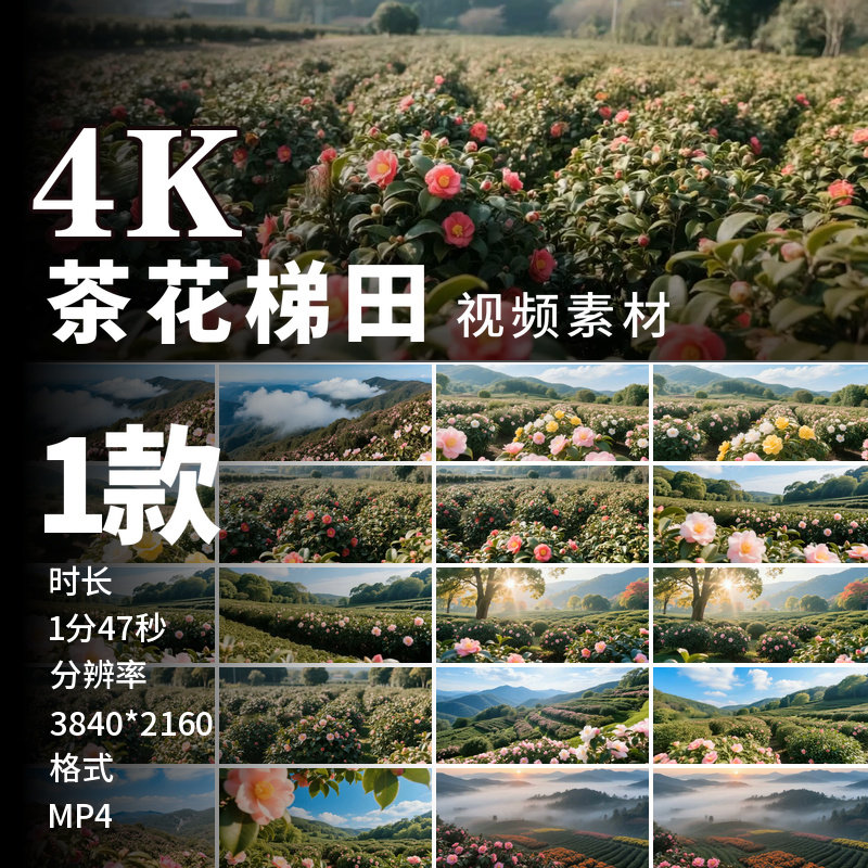 高清山茶花茶园花海春日田园自然风光乡村生态旅游视频素材