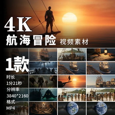 高清麦哲伦航海大航海时原创代环球帆船探险视频素材