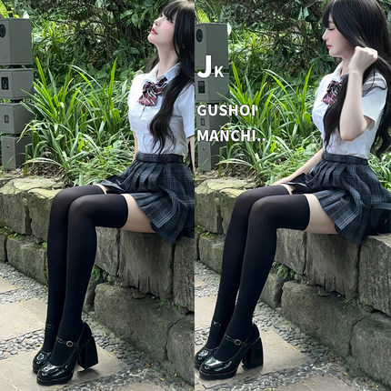 学院风袜韩系jk制服过膝袜半截丝袜女ins日系网纱长袜早秋穿搭JK
