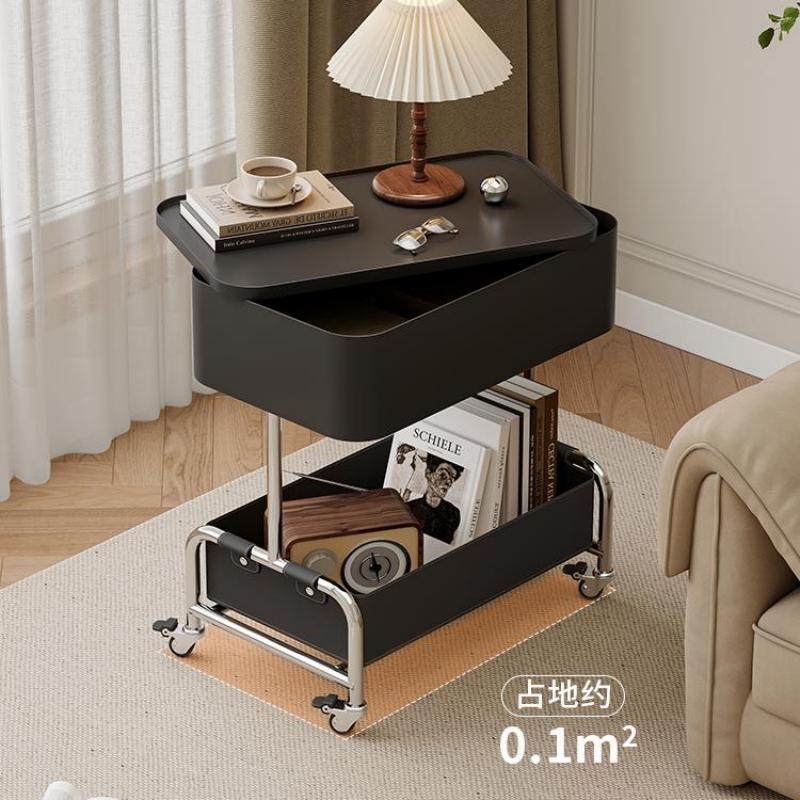 创意边几可移动茶几现代简约沙发边柜客厅小推车置物架带轮小桌子