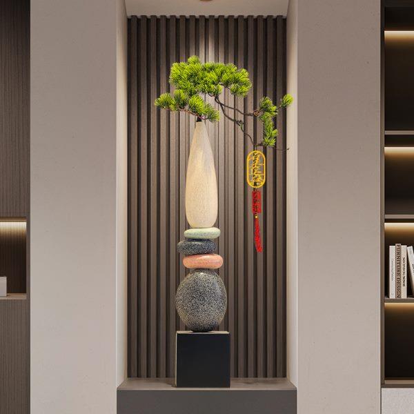 礼物乔迁客厅电视柜旁入户时来运转居装饰落地花瓶摆件玄关大型暖