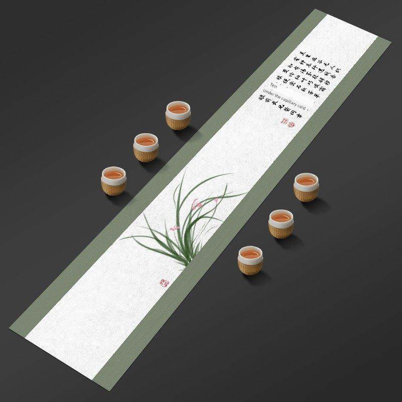 中国风防水茶席无障碍豪华经典禅宗桌旗水墨画兰花茶桌布干茶旗茶,居家布艺,桌旗,淘宝优惠券,粉丝福利购,淘宝优惠卷